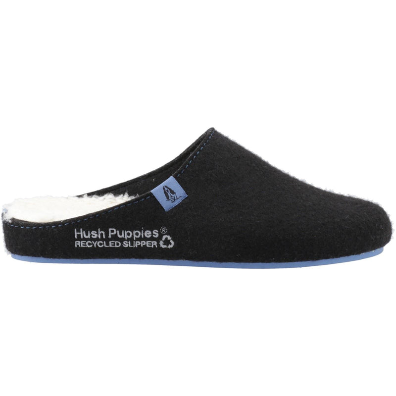 Hush Puppies The Good Slipper 90% De Chaussons Pour Hommes En Polyester Rpet Recyclé Noir/bleu