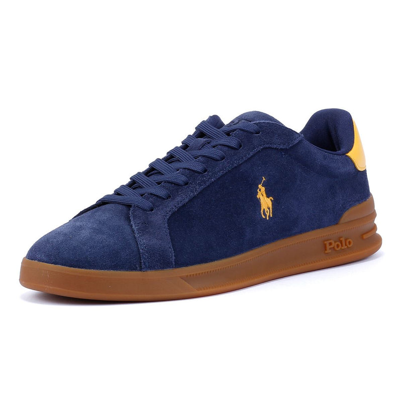 Ralph Lauren Heritage Court II Baskets Bleu En Daim Pour Hommes