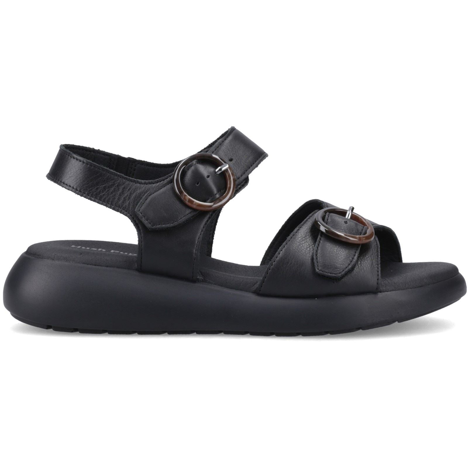 Hush Puppies Alison Sandales Noires Pour Femmes En Cuir
