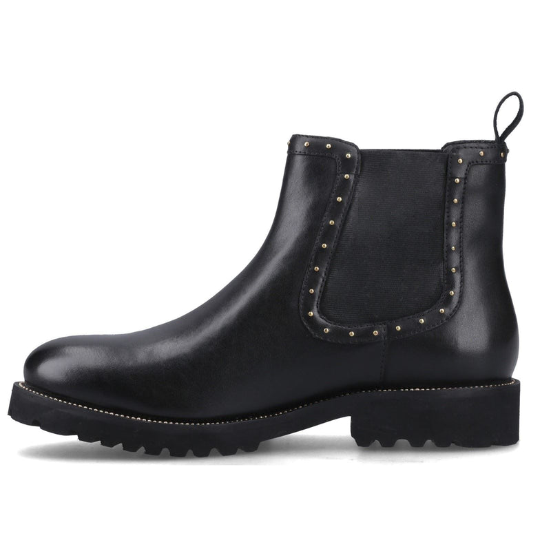 Hush Puppies Gwyneth Bottes Plates Chelsea Noires En Cuir Pour Femmes