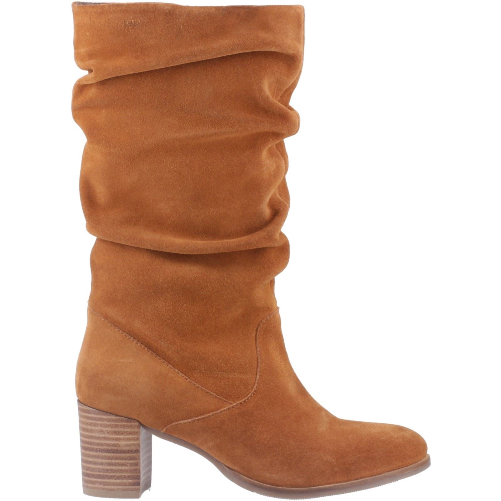 Hush Puppies Cosima Bottes Hautes À Talons Pour Femmes En Daim Couleur Tan