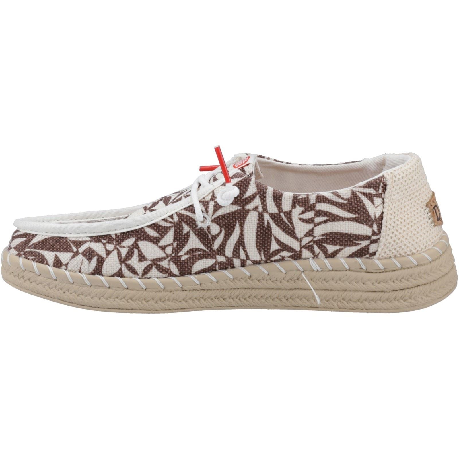 HEYDUDE Wendy Espadrille Retro Palm Mélange De Coton Esapdrilles Pour Femmes, Couleur Brun Centre/Vignette