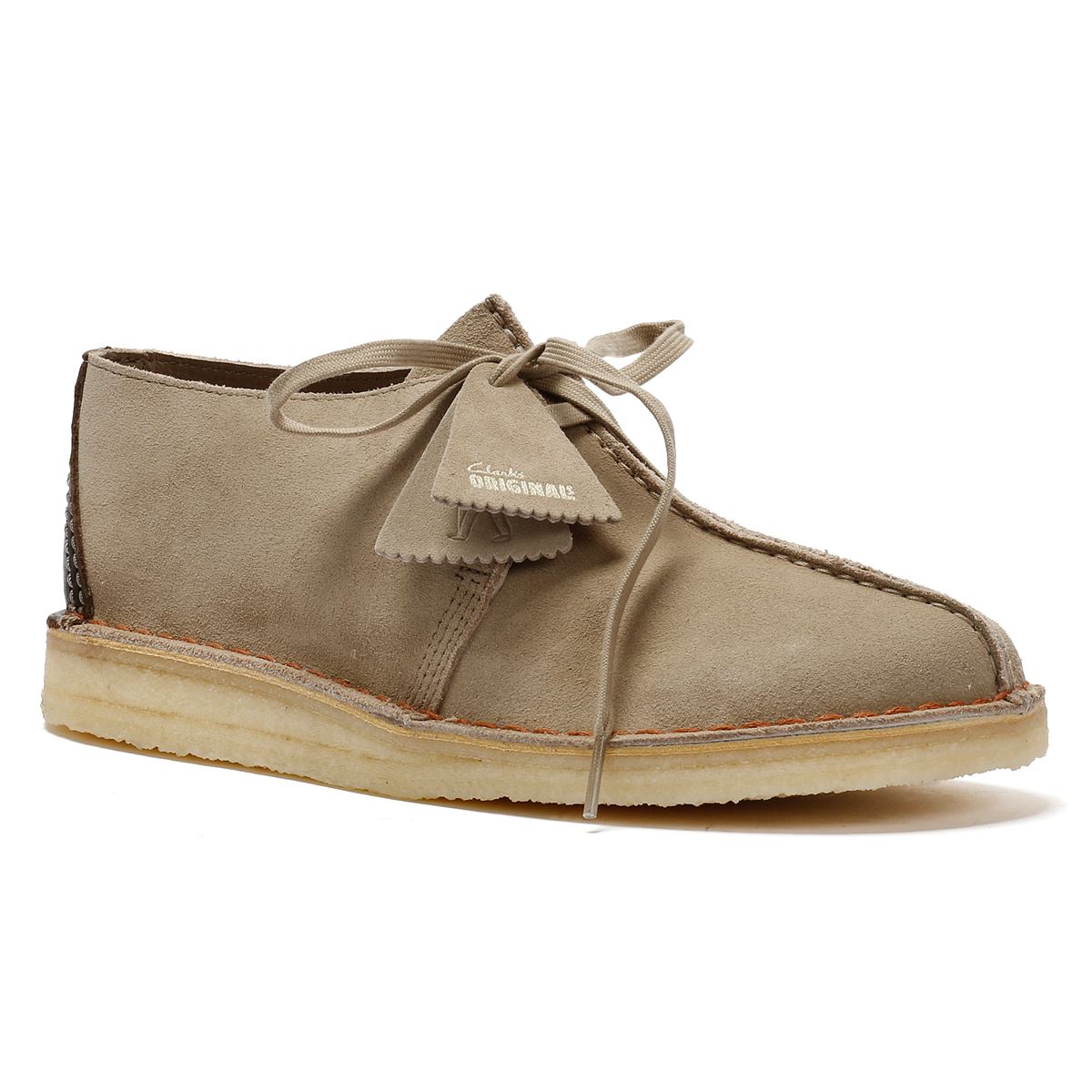 Clarks Originals Desert Trek Chaussures À Lacets Beiges Pour Hommes Suede