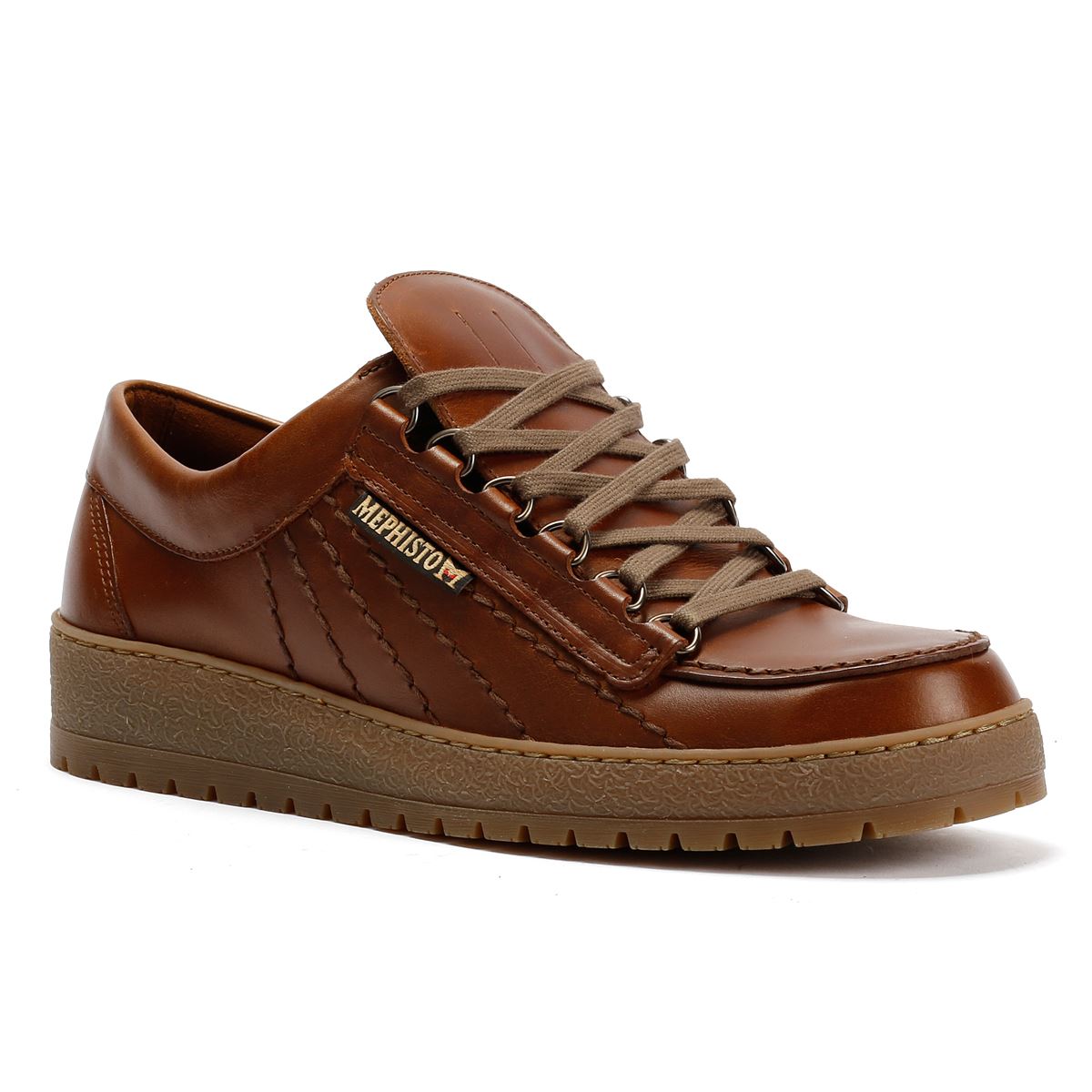 Mephisto Rainbow Heritage 4778 Chaussures En Cuir Pour Hommes Brunes À Lacets