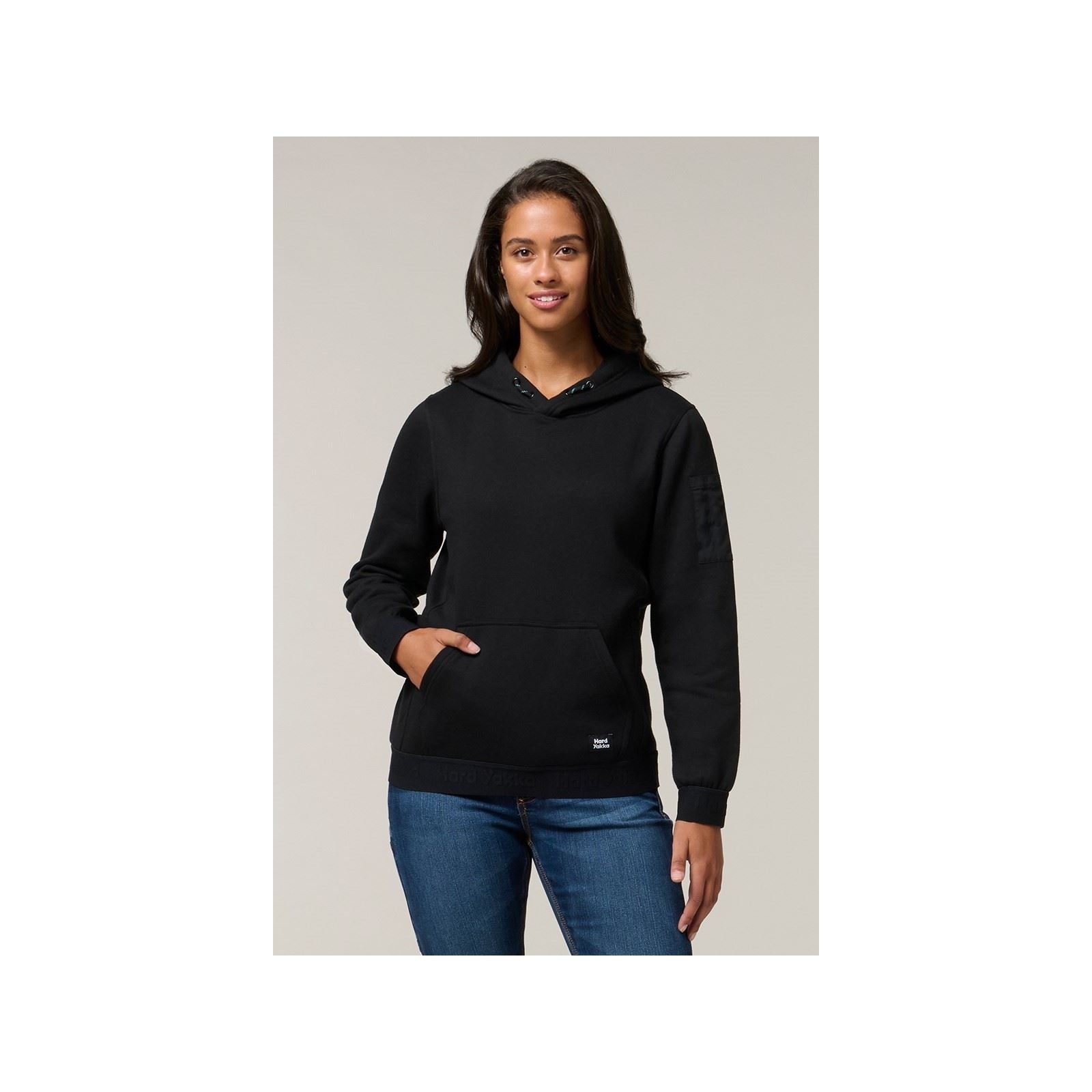 Hard Yakka Gladiator Sweat À Capuche Noir En Coton Pour Femmes