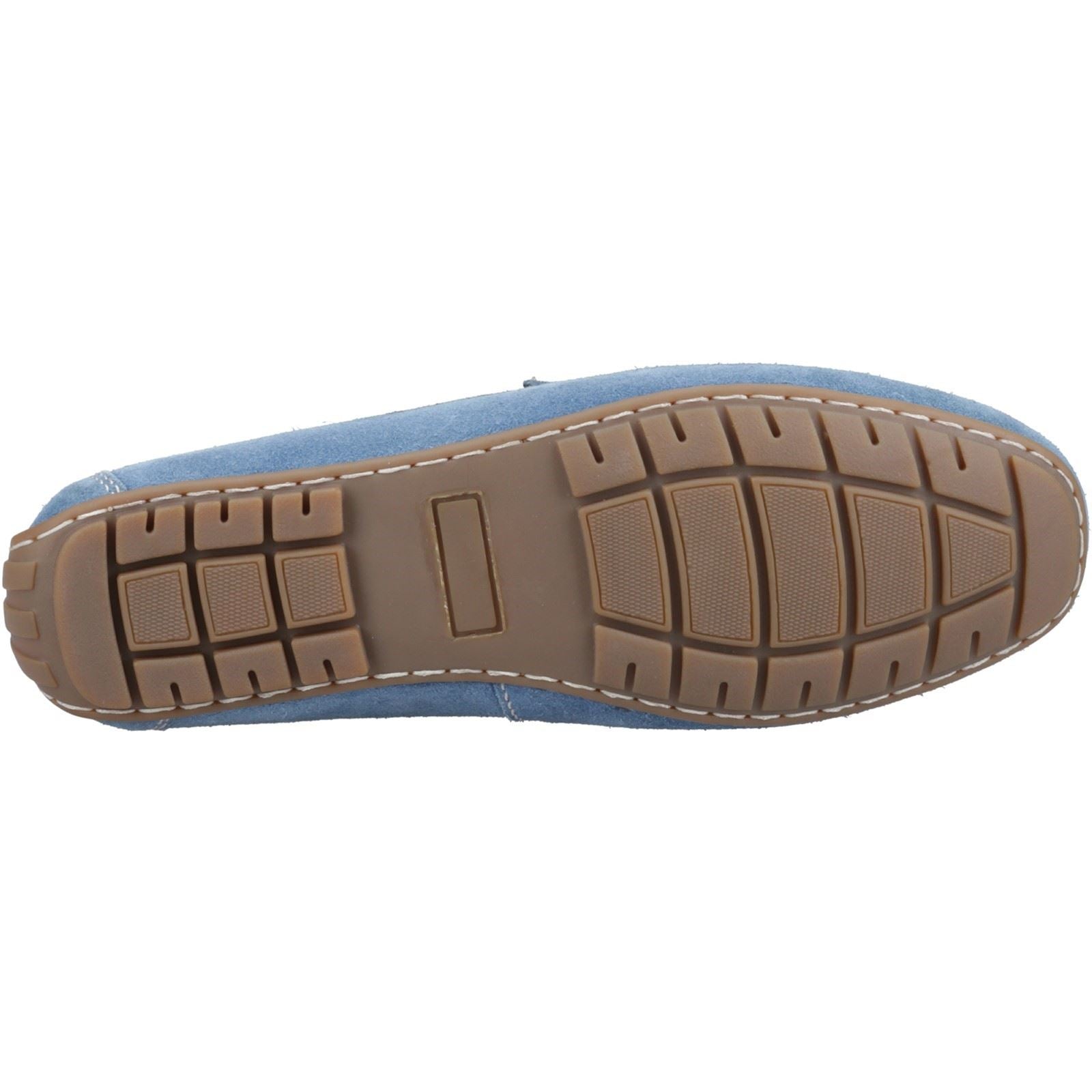 Hush Puppies Ralph Suede Chaussures Mocassins Bleues Pour Homme En Cuir