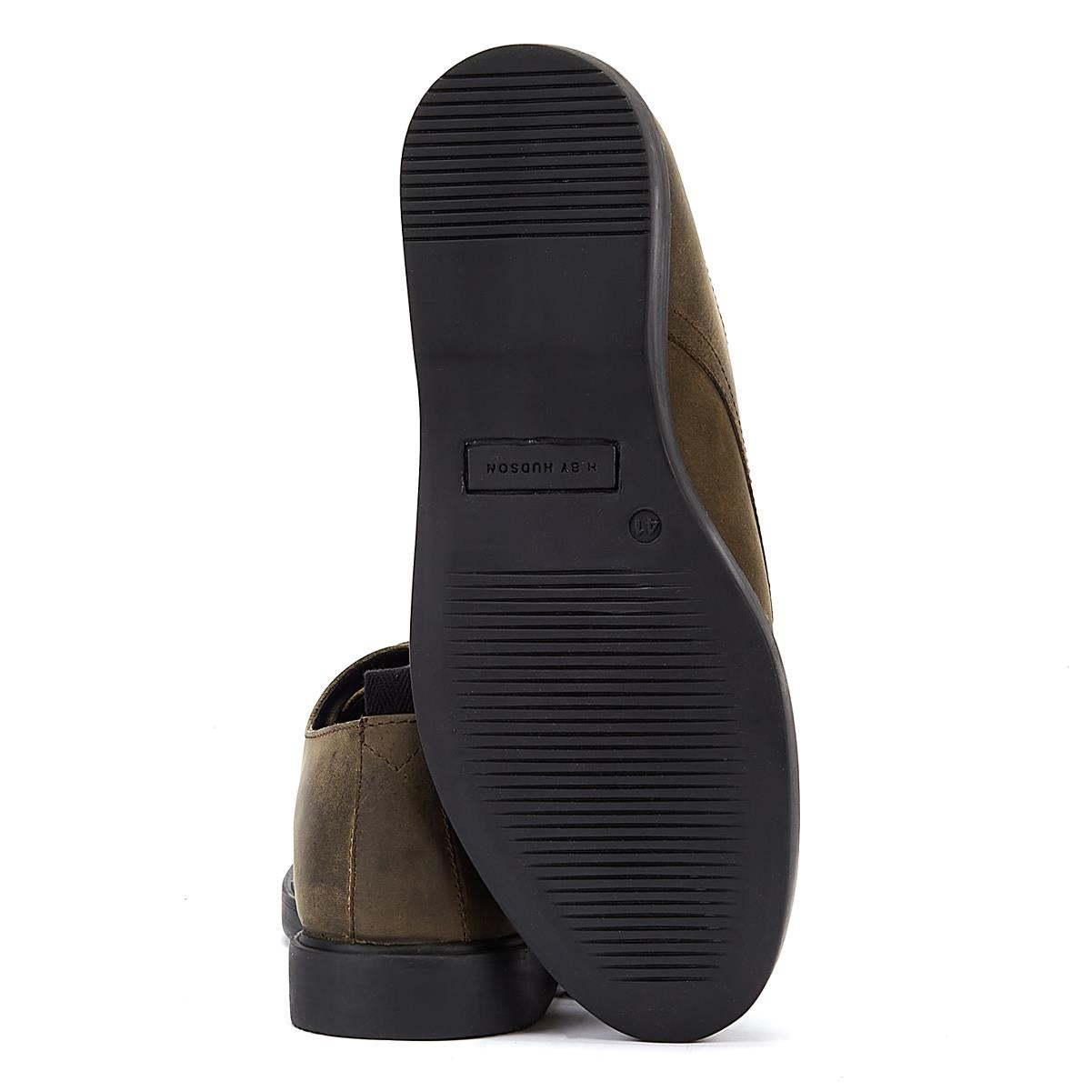 Hudson Chaussures À Lacets Vertes En Cuir Kaki Pour Hommes De Barnstable