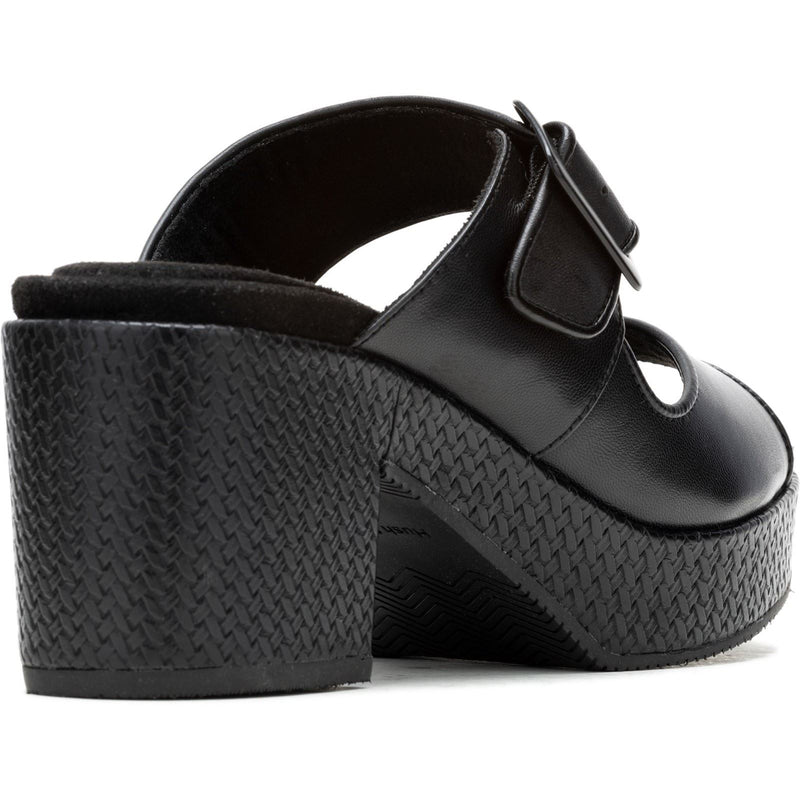 Hush Puppies Poppy Sandales Noires Pour Femmes En Cuir
