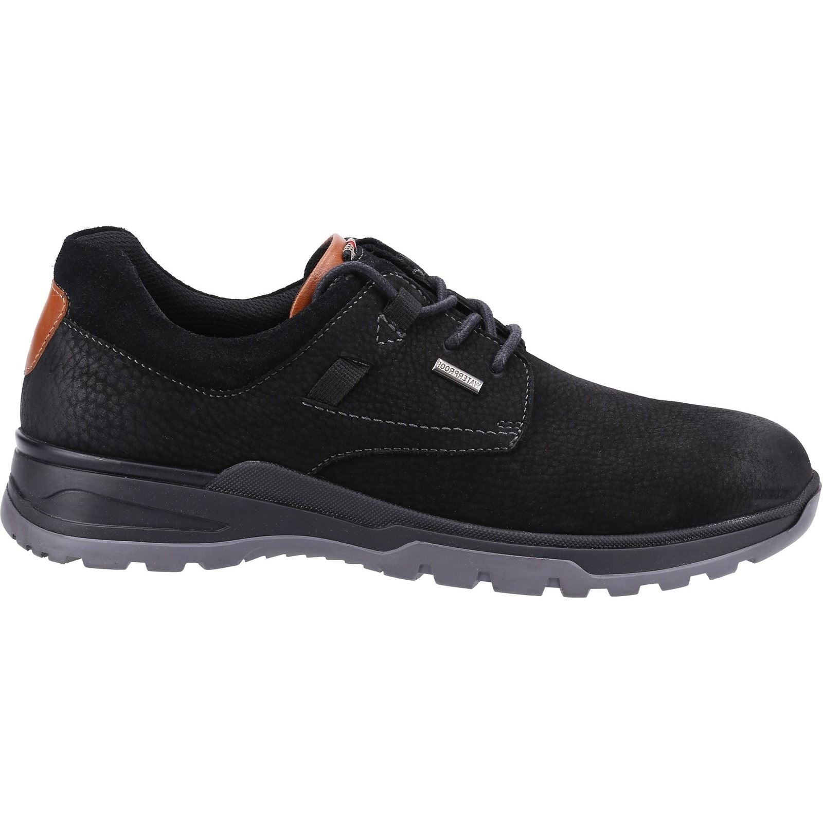 Hush Puppies Pele Chaussures En Cuir Pour Hommes, Noir En Nubuck À Lacets