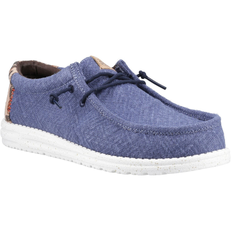 HEYDUDE Wally Palm Jute Veste En Toile De Jute Pour Homme Marine/Chaussures Mocassins Rouge Chili