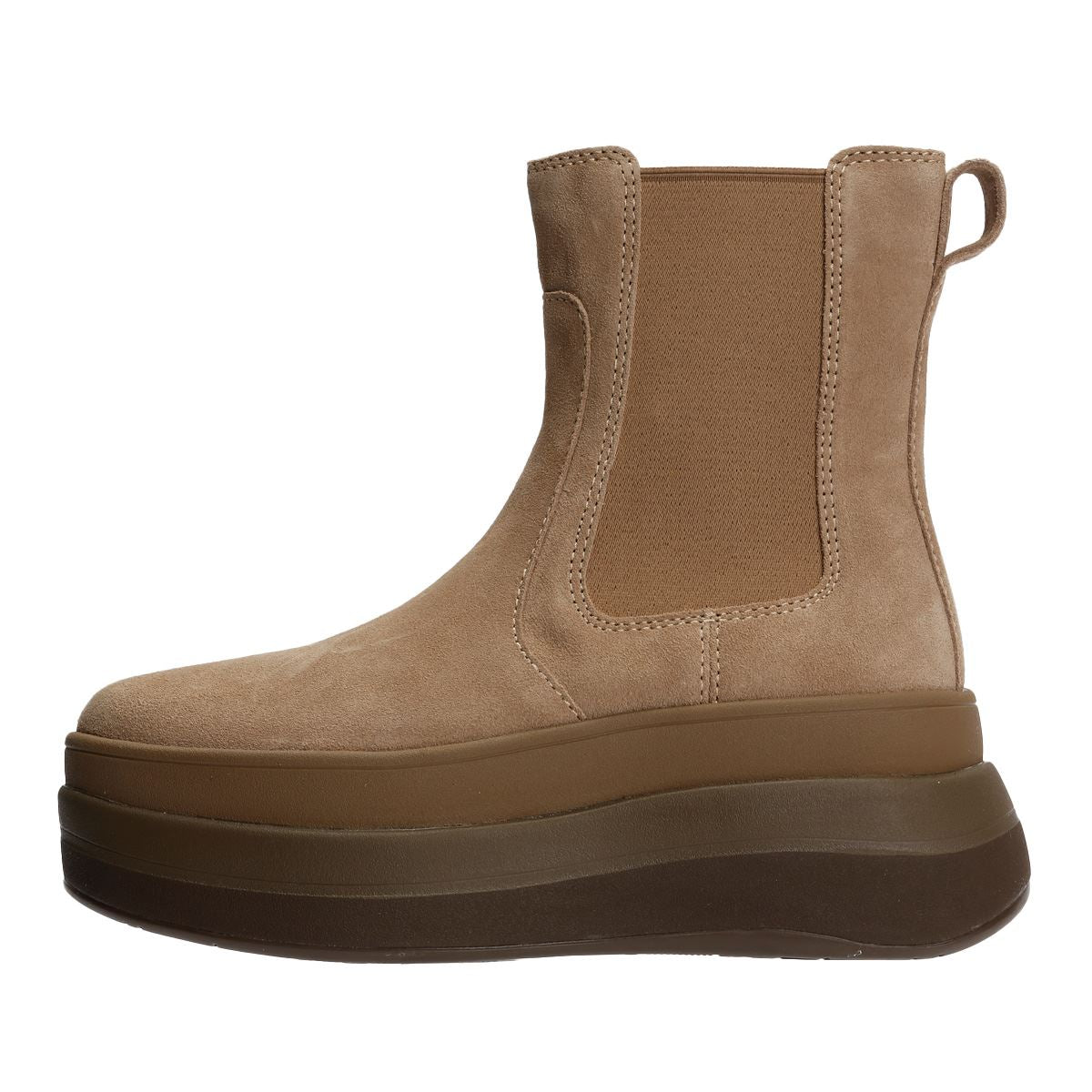 FitFlop F-Mode Bottes Beiges Pour Femmes En Suède