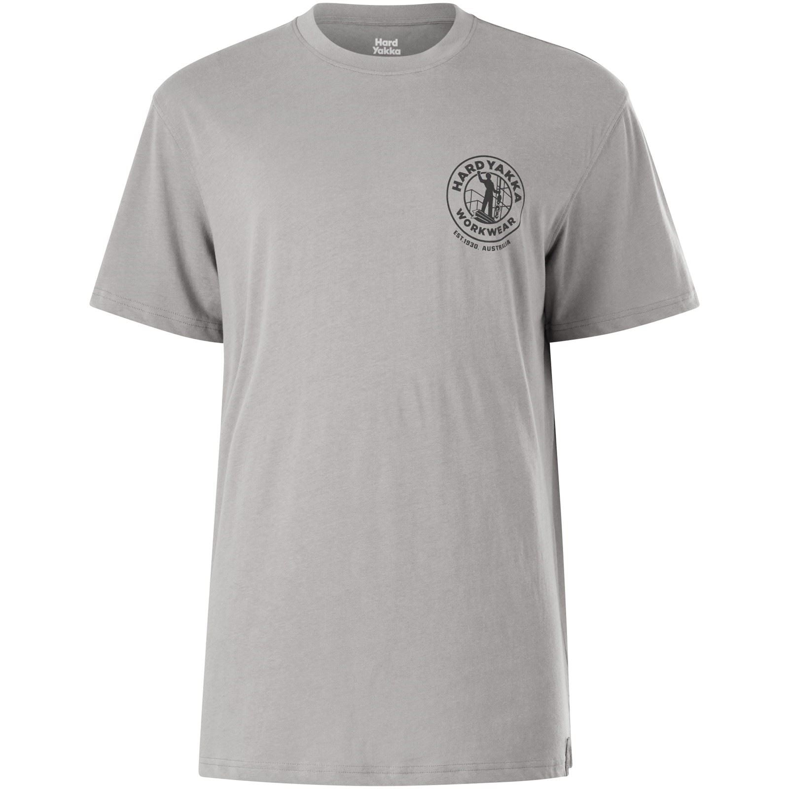 Hard Yakka Heritage Icon T-Shirts À Manches Courtes Grises Pour Hommes En Coton