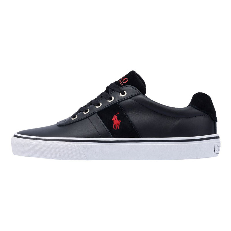 Ralph Lauren Hanford III Baskets Noires En Cuir Pour Hommes