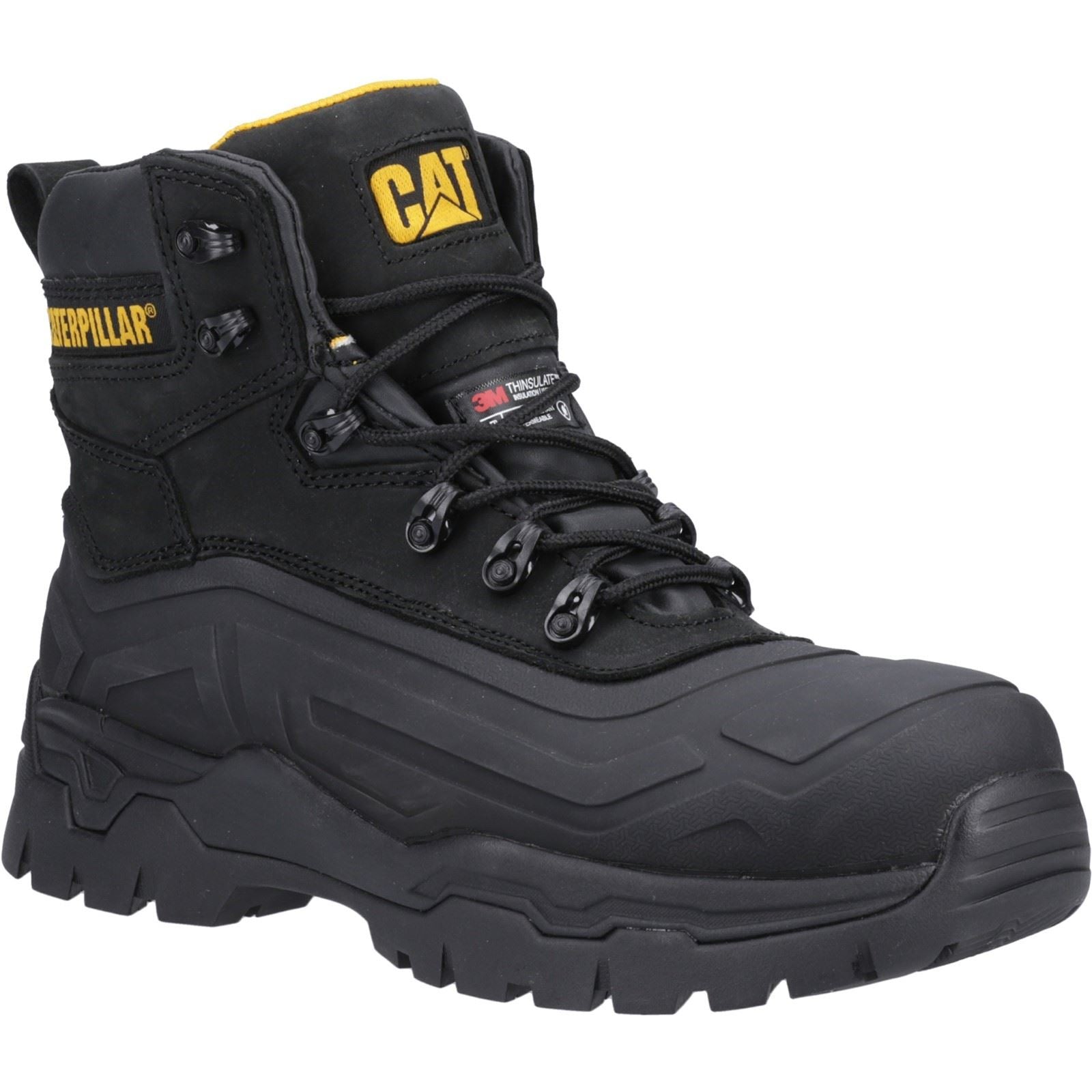 Caterpillar  Bottes De Sécurité Noires Typhoon Sbh En Caoutchouc/Mouton