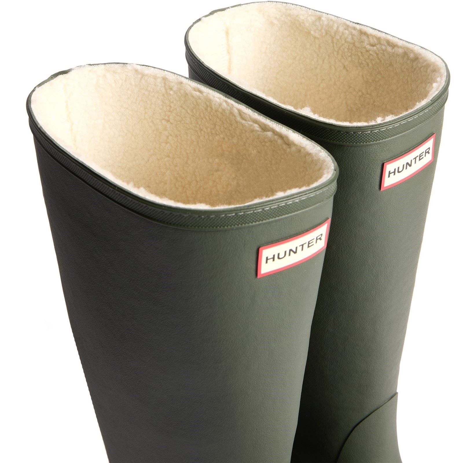 Hunter Downpour Tall Insulated Bottes De Wellington Pour Hommes En Caoutchouc Vert Olive Foncé