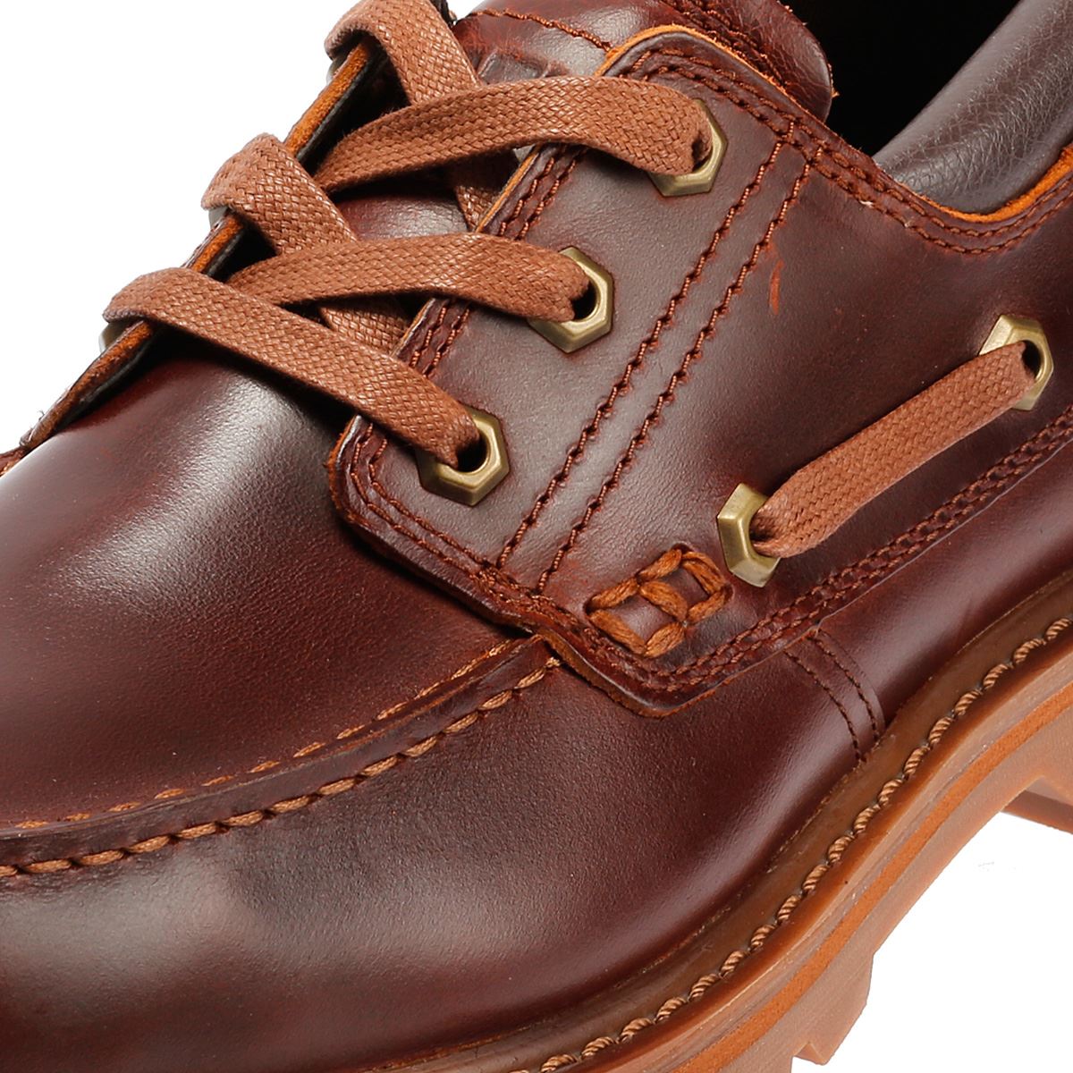 Caterpillar Colorado Boat Lo Chaussures En Cuir Pour Hommes Brunes À Lacets