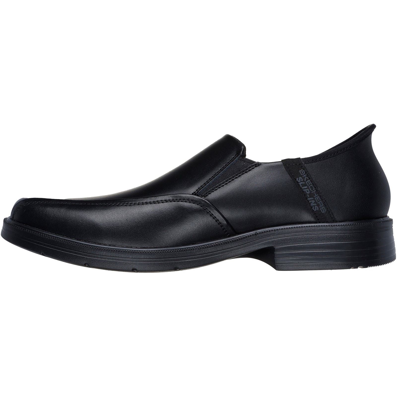 Skechers Caswell Frantone Chaussures En Cuir Pour Hommes Noires À Enfiler