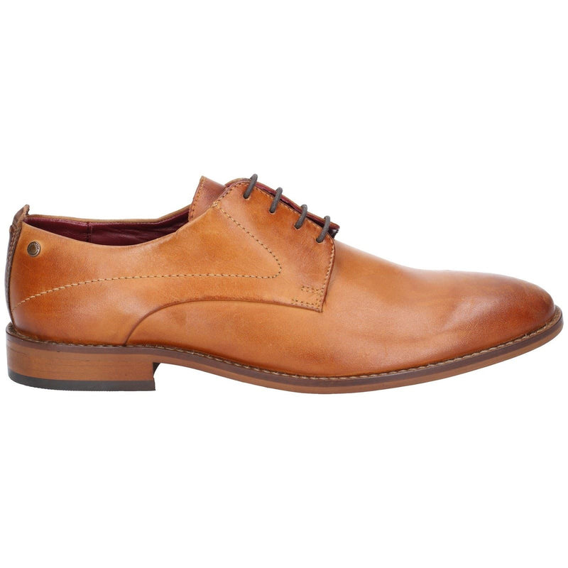 Base London Script Washed Chaussures Oxford Pour Hommes En Cuir Couleur Fauve