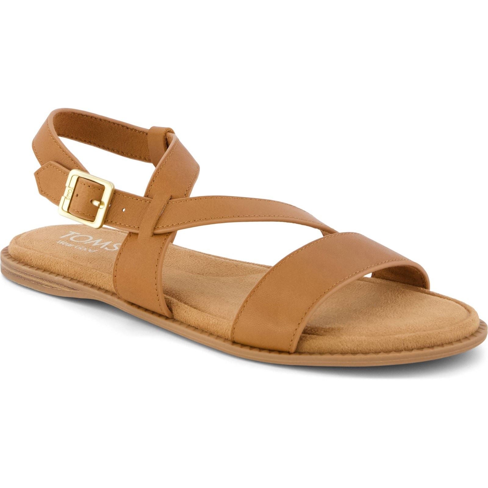 TOMS Mar Sandales En Cuir Pour Femmes Brown Sugar