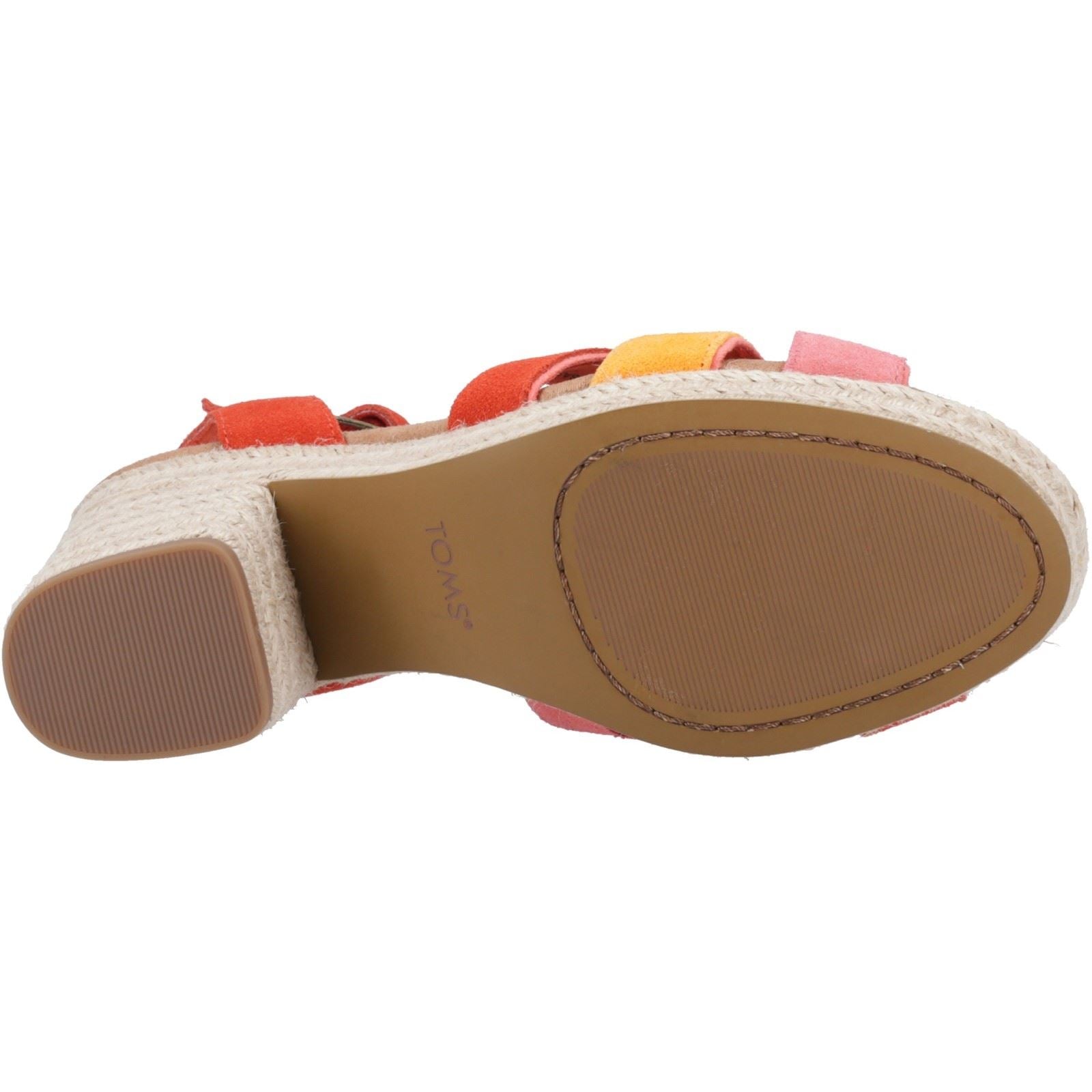 TOMS Majorca Strappy Sandales Pour Femmes En Cuir Avec Motif Flamme