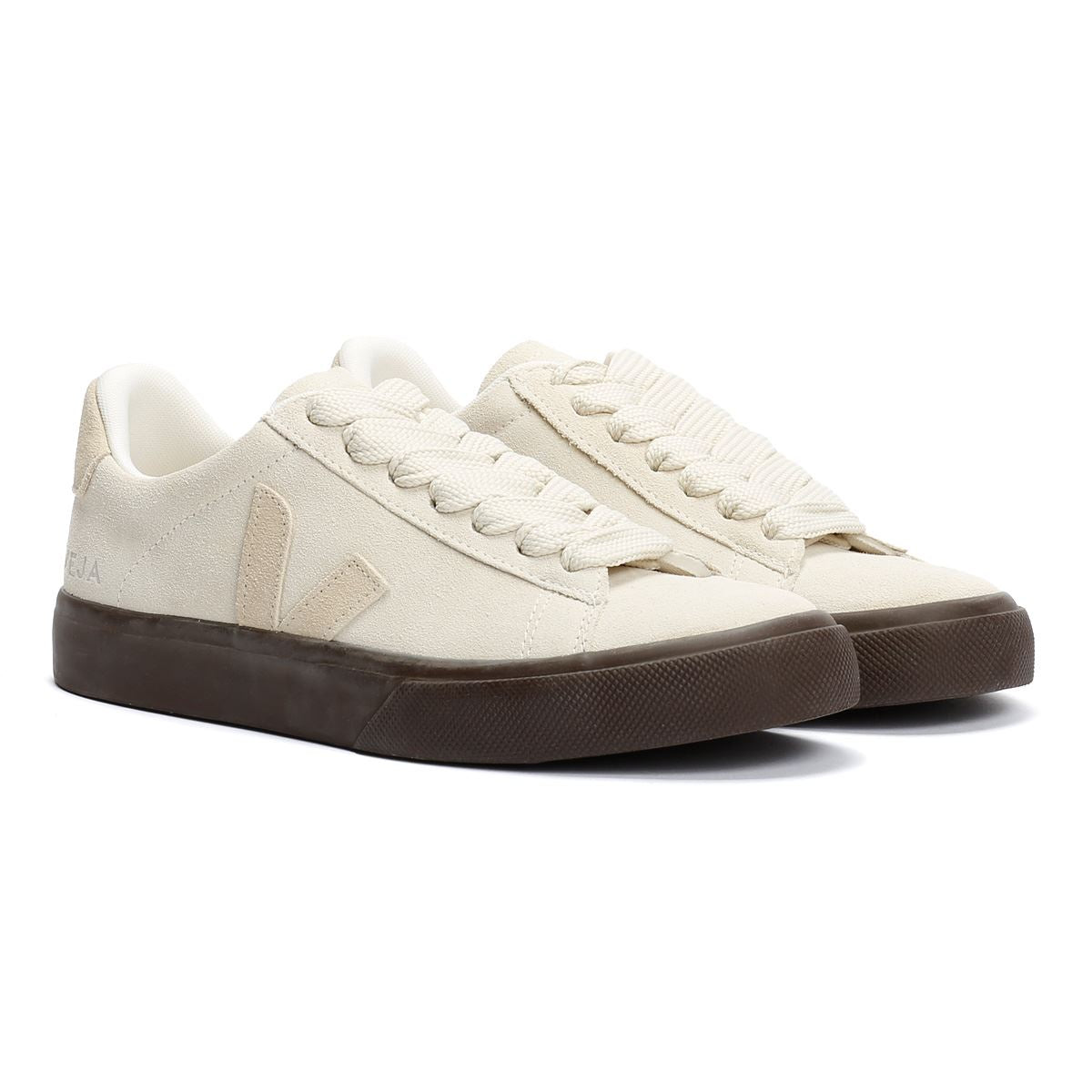 Veja Campo Bold Baskets Beiges Pour Femmes Suède