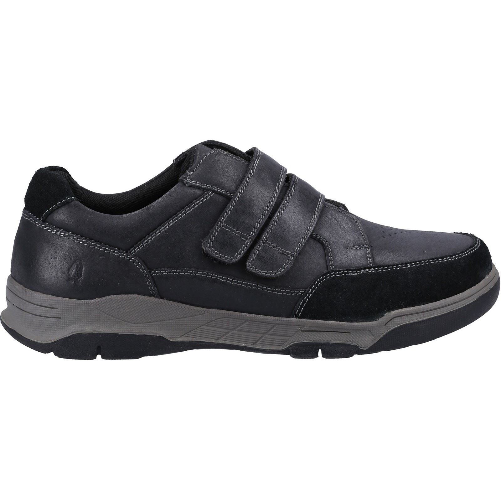 Hush Puppies Fabian Double Strap Mocassins Noirs En Cuir Pour Hommes