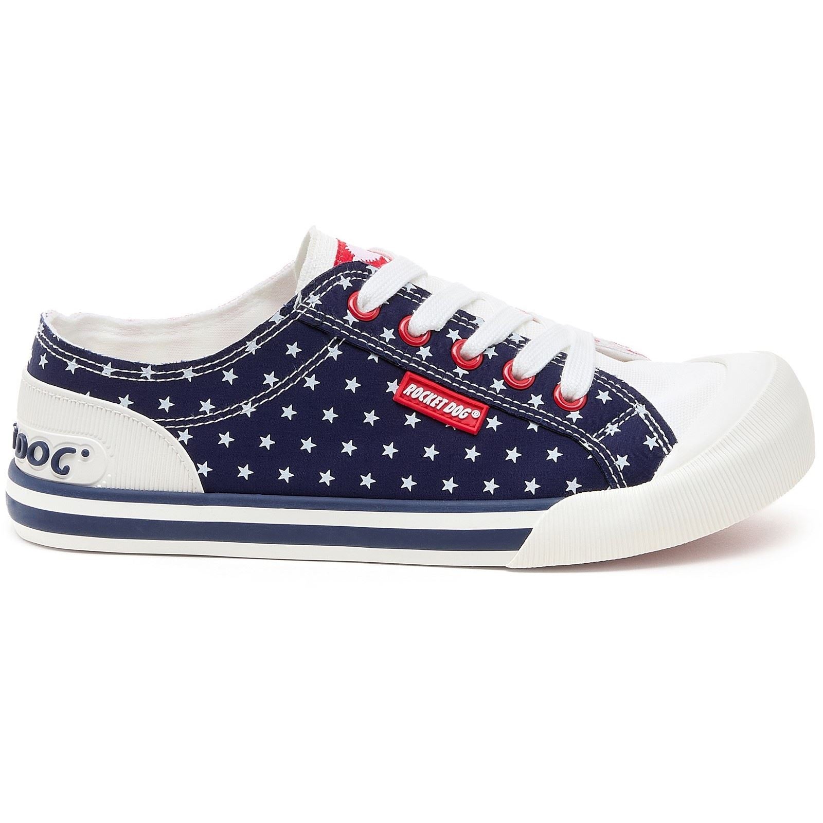 Rocket Dog Jazzin Spangle Chaussures De Sport En Coton Pour Femmes Rouge/Marine