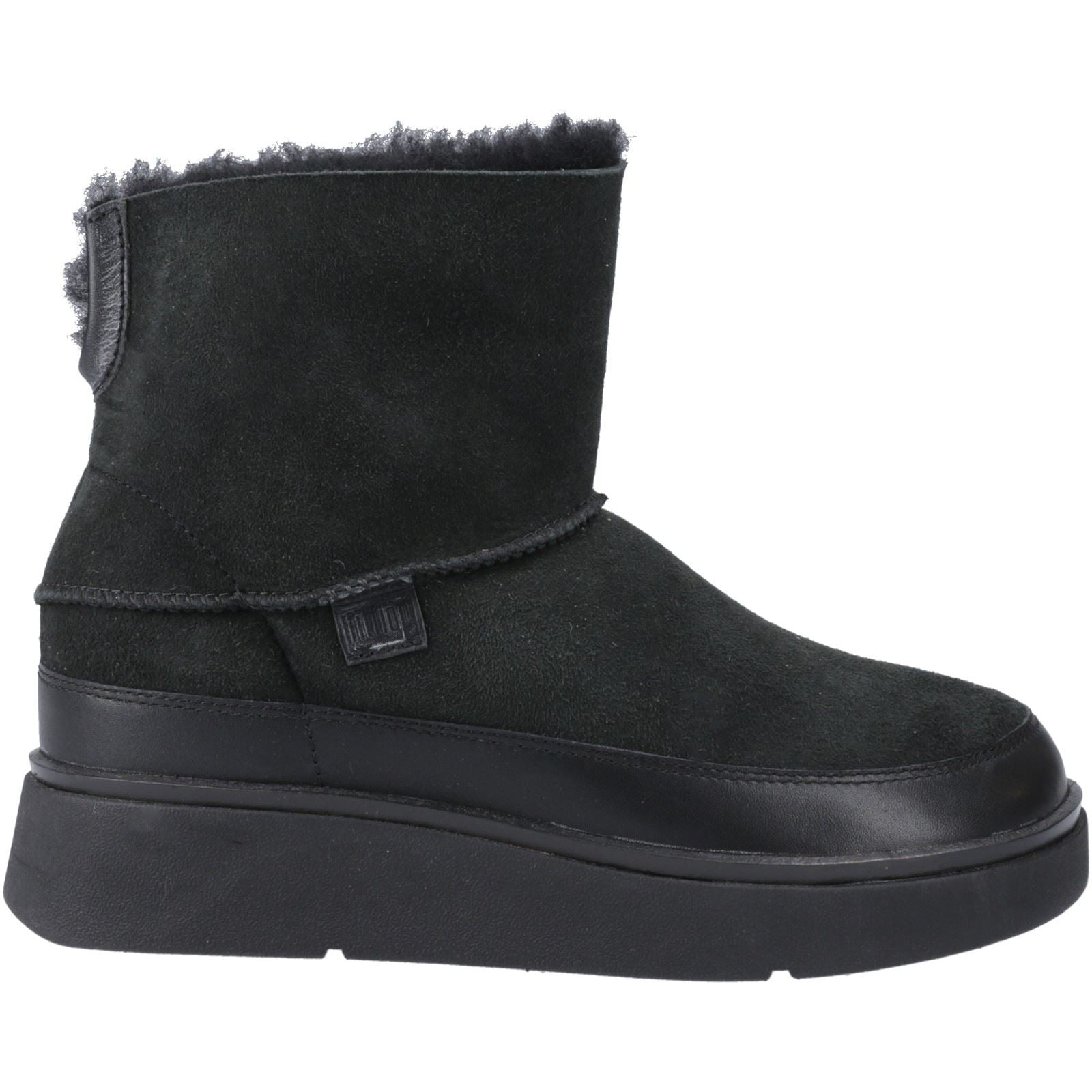 Fitflop Gen-FF Mini Double-Faced Bottes Noires Tout En Cuir Pour Femmes