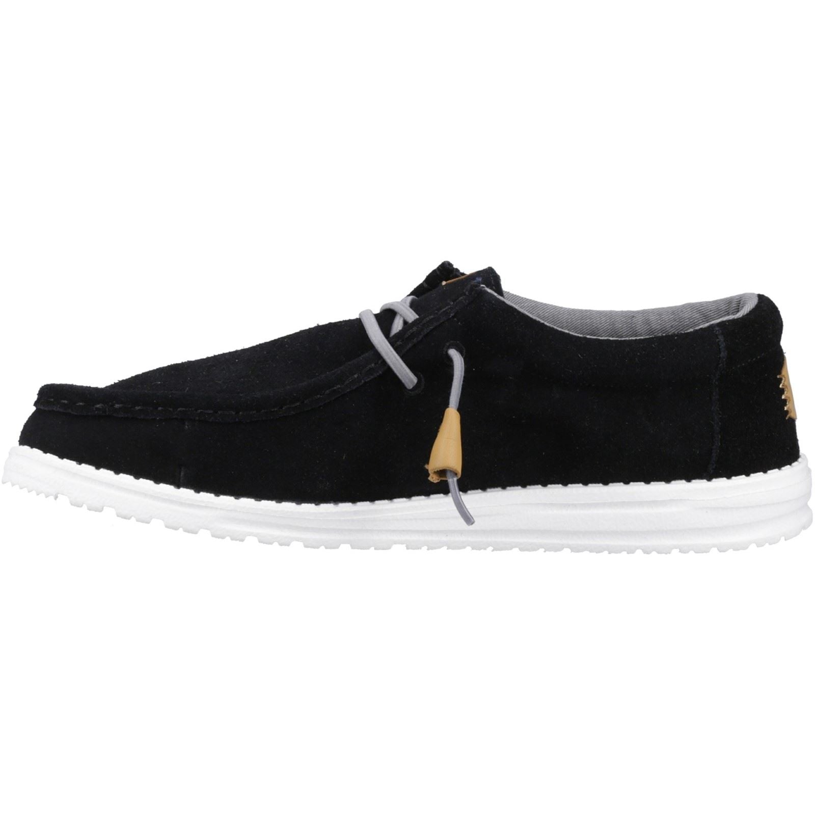 HEYDUDE Wally Craft Chaussures Bateau Noires Pour Homme En Cuir
