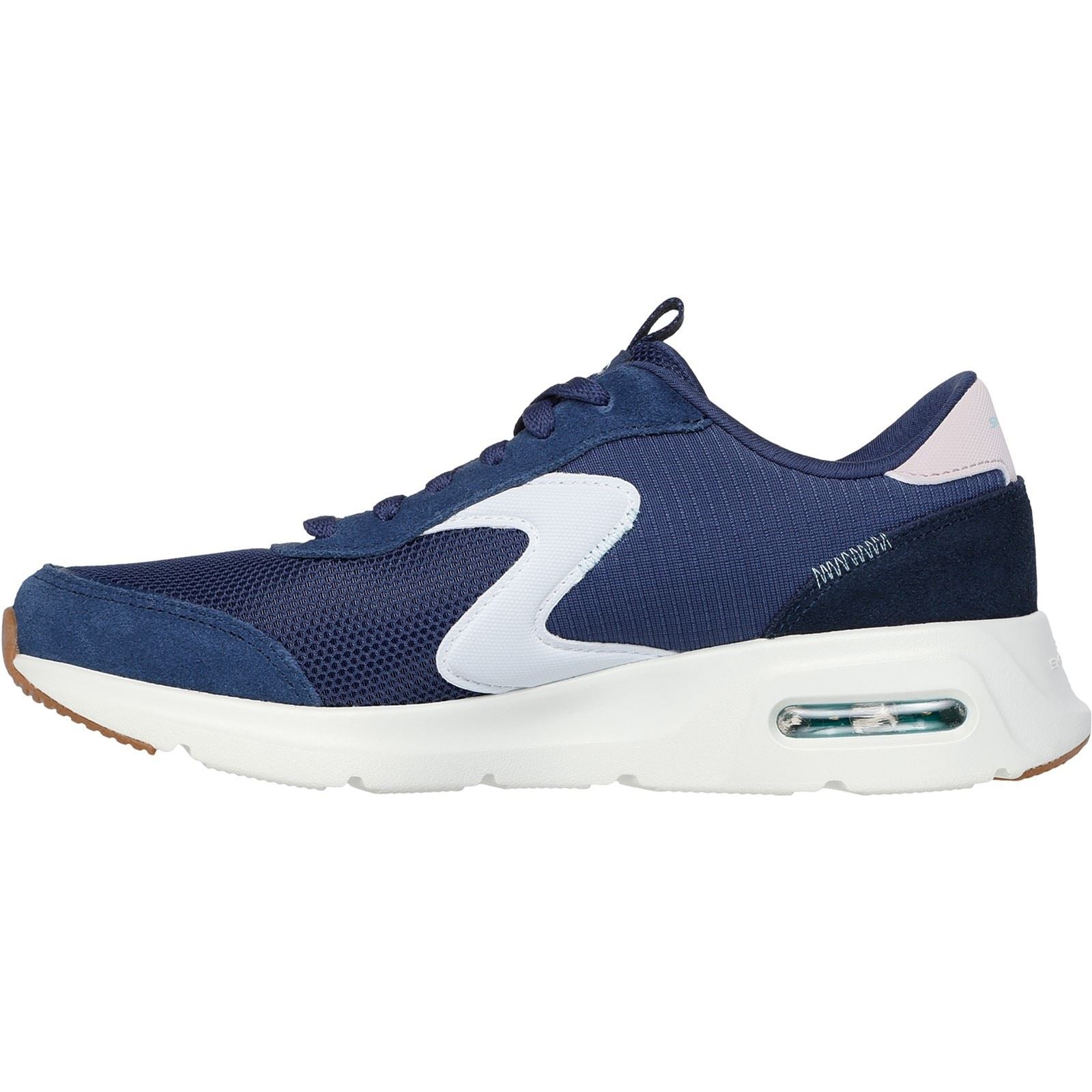 Skechers Skech-Air Court Air Wave Baskets En Cuir Pour Femmes, Bleu Marine/Multicolore