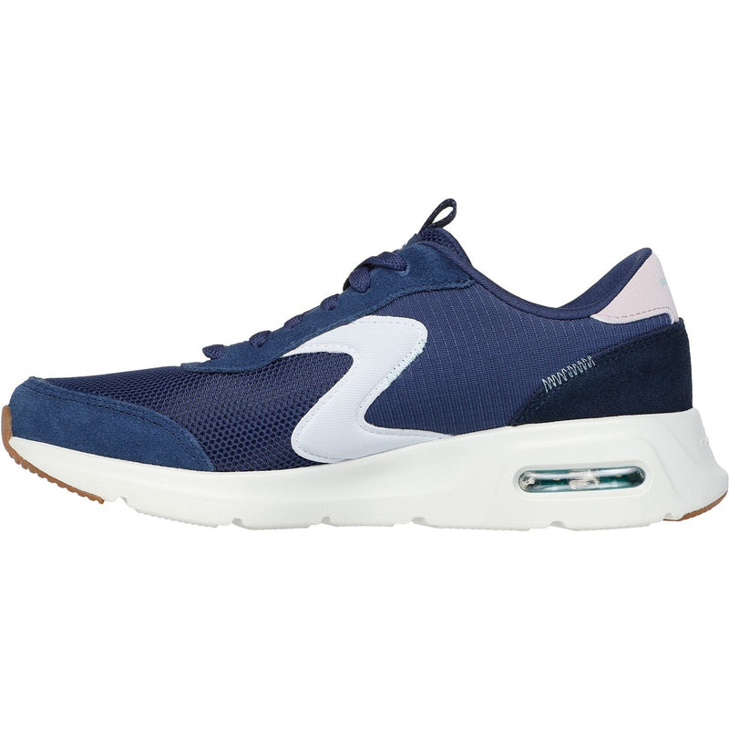 Skechers Skech-Air Court Air Wave Baskets En Cuir Pour Femmes, Bleu Marine/Multicolore