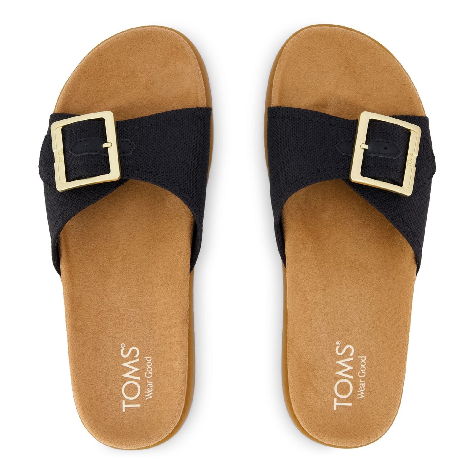 TOMS Marin Sandales Noires En Textile Pour Femmes