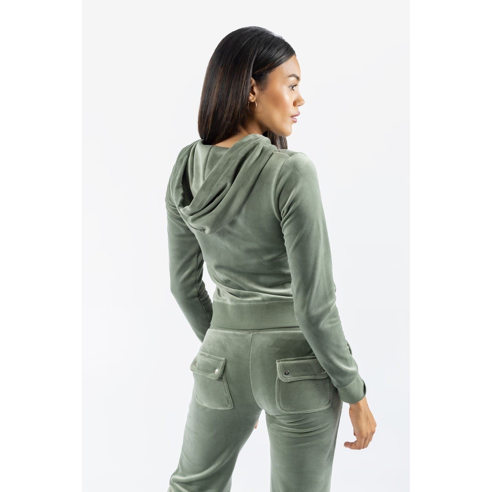 Juicy Couture Robertson Classic Jacket Sweat À Capuche Vert En Polyester Pour Femme