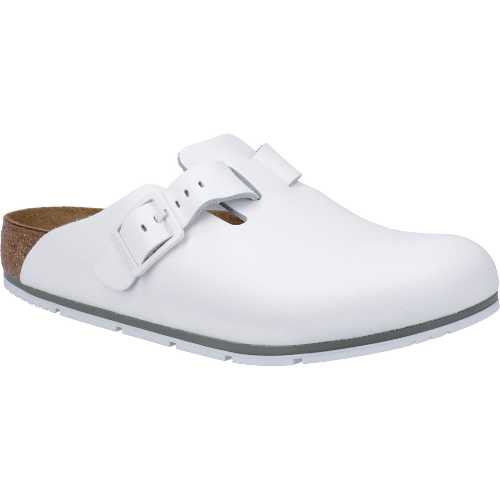 Birkenstock Boston Pro Sabots En Cuir Blanc Pour Femmes