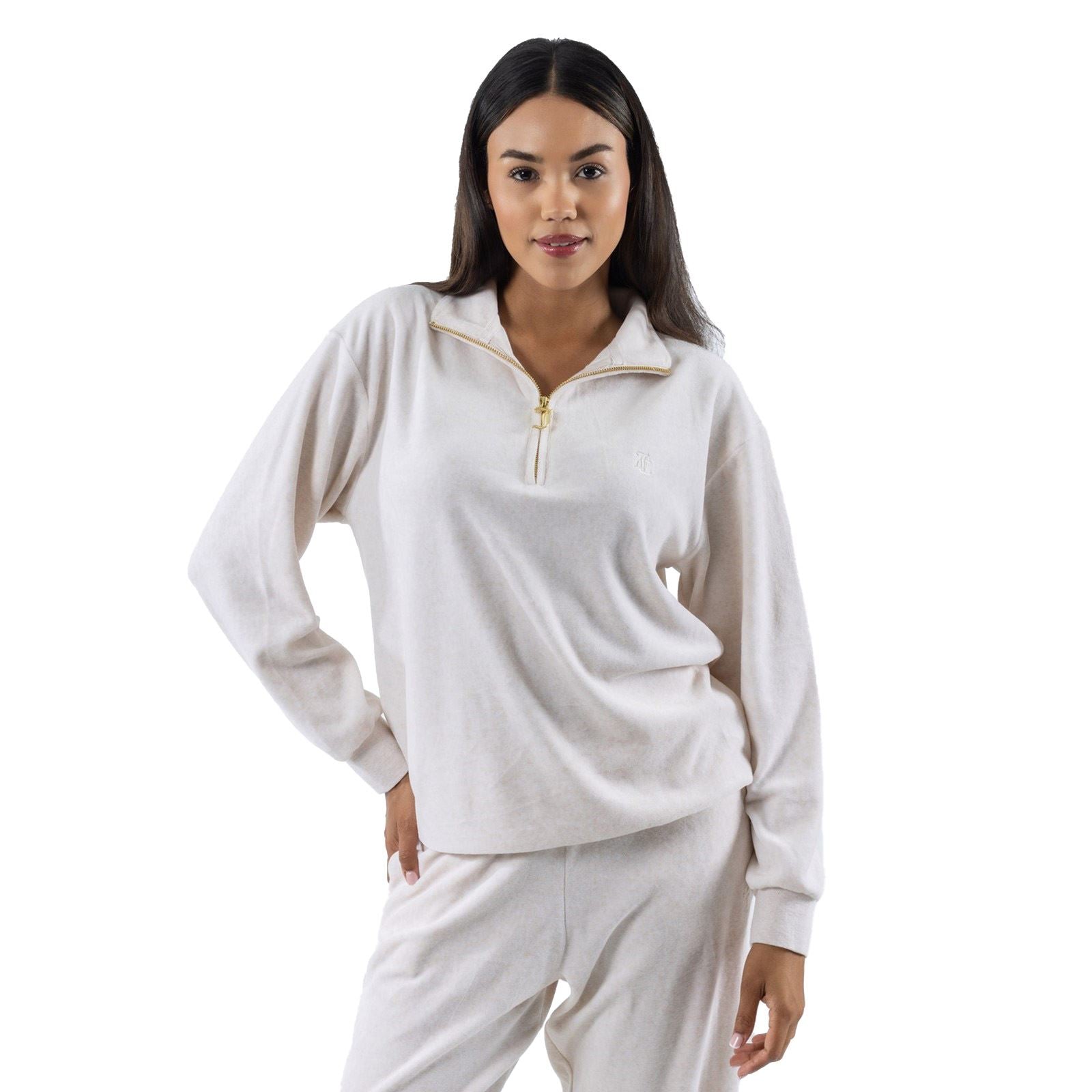 Juicy Couture Pete Gold Pull Crème En Polyester Pour Femmes