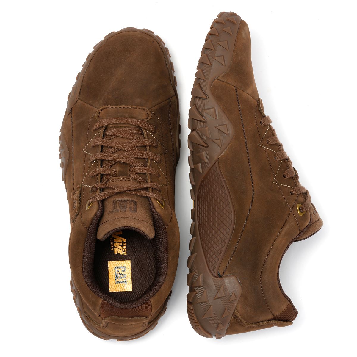Caterpillar Gridlock Lo Tumbled Chaussures À Lacets En Nubuck Pour Hommes Marron