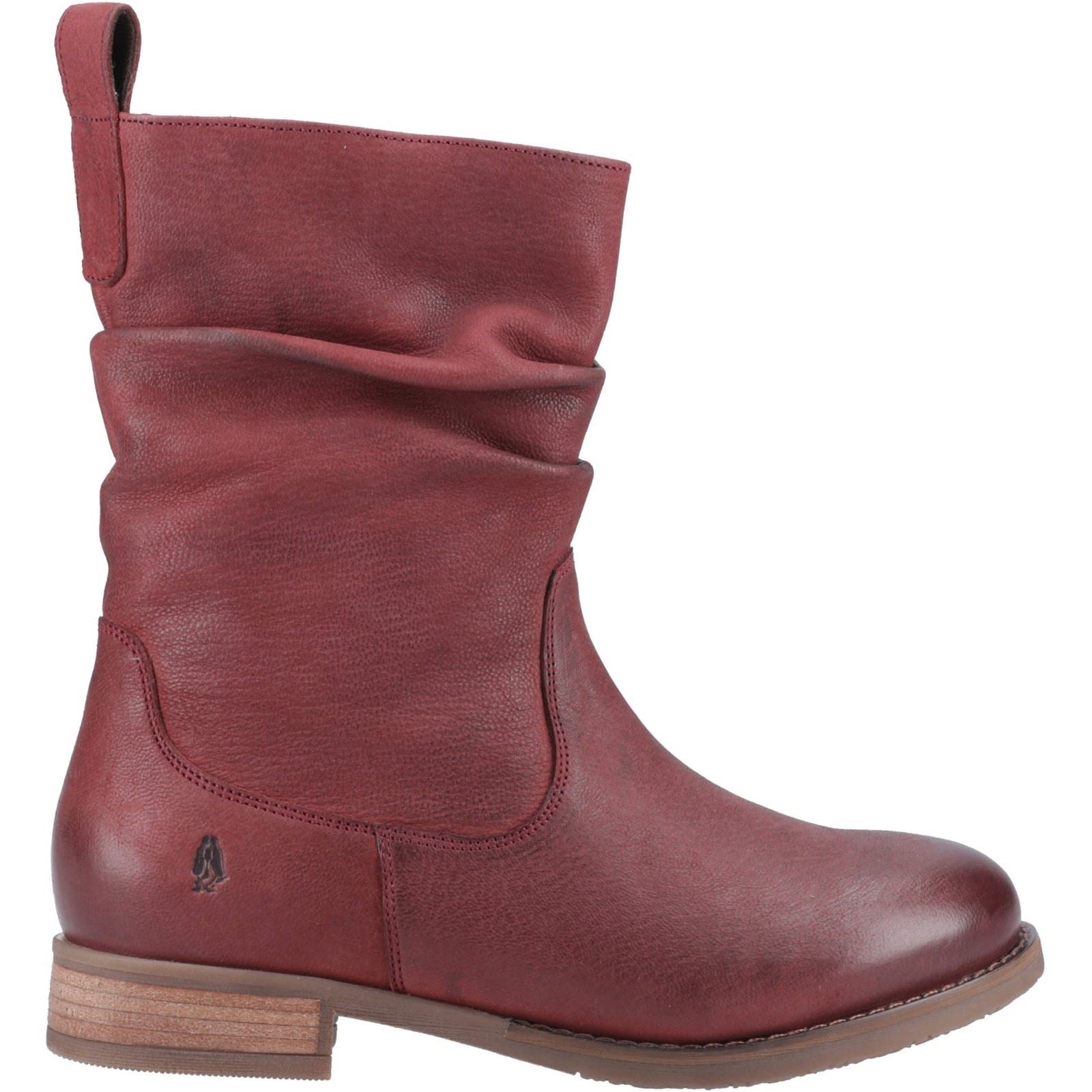 Hush Puppies Emilia Bottes Mi-mollet D'hiver En Cuir Bordeaux Pour Femme