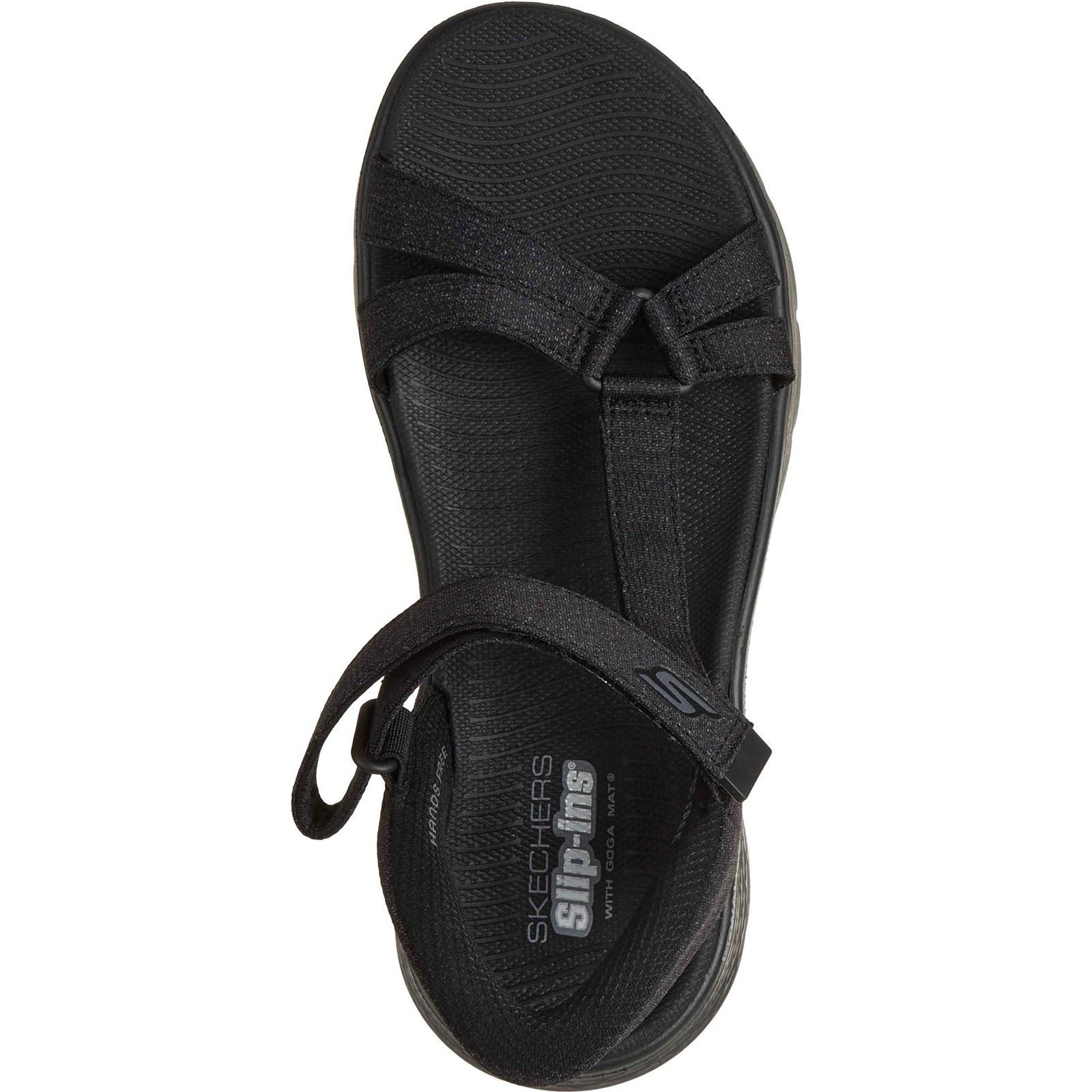 Skechers GO WALK Flex Illuminate Sandales Noires En Textile Pour Femmes
