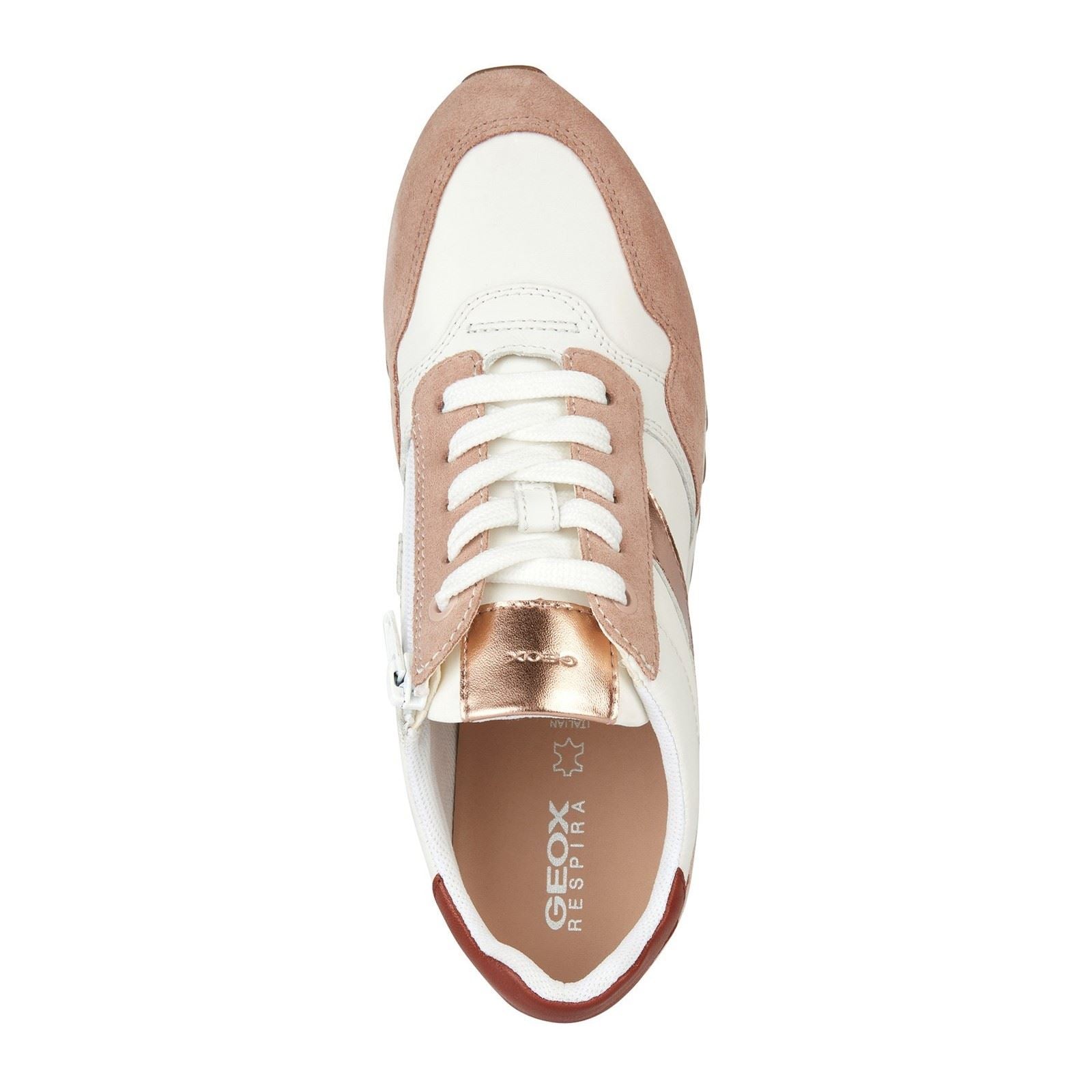 Geox D Tabelya Baskets Pour Femmes De Couleur Nude/Blanc