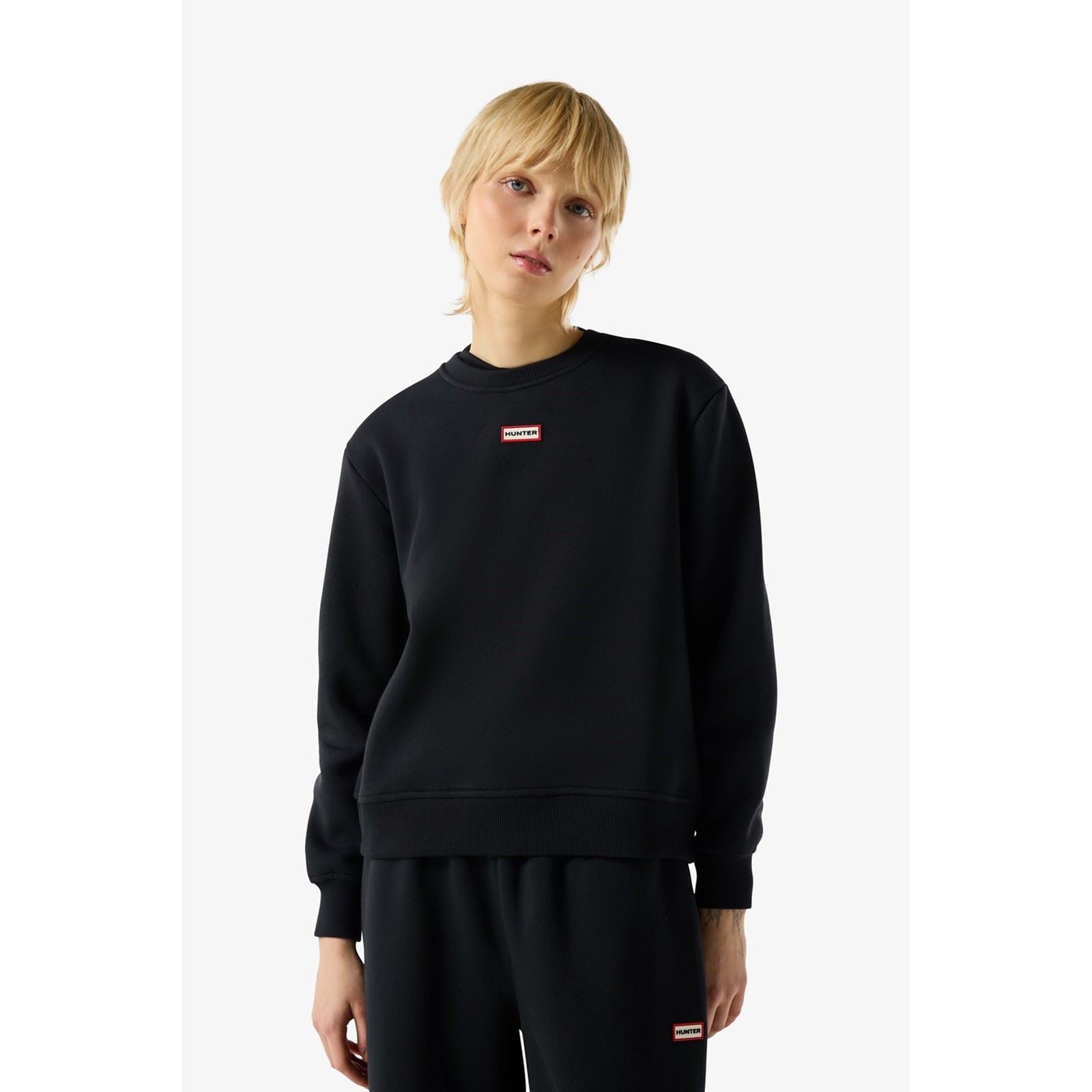 Hunter RL Essentials Crew Sweat-Shirt Noir Pour Femme