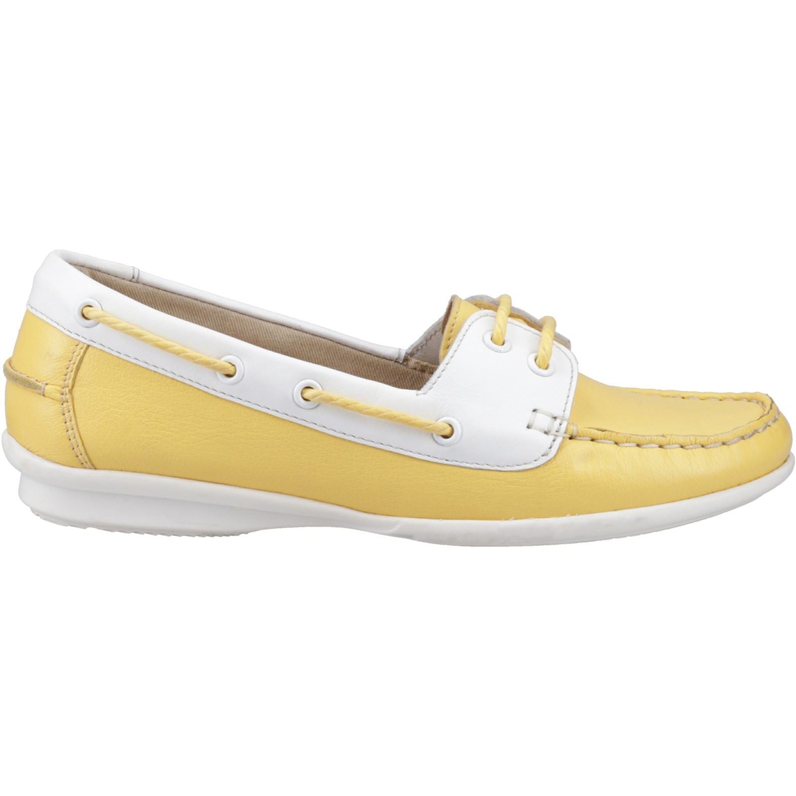 Hush Puppies Irene Chaussures Bateau Jaunes Pour Femmes En Cuir