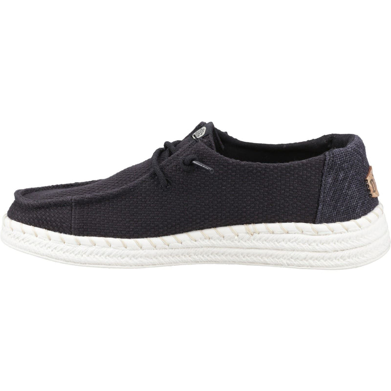 HEYDUDE Wendy Espadrille Woven Espadrilles Pour Femme En Mélange De Coton Noir