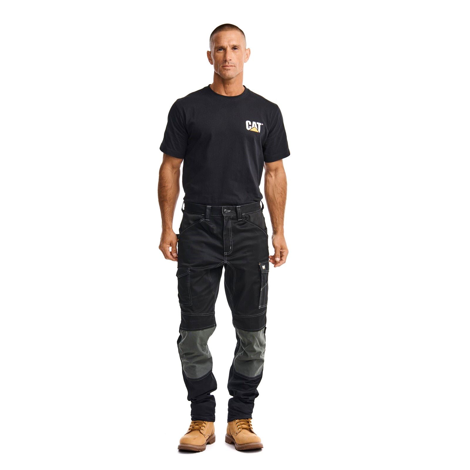 Caterpillar Essential Knee Pocket Stretch Holster Pantalons De Plein Air Pour Hommes En Polyester Noirs