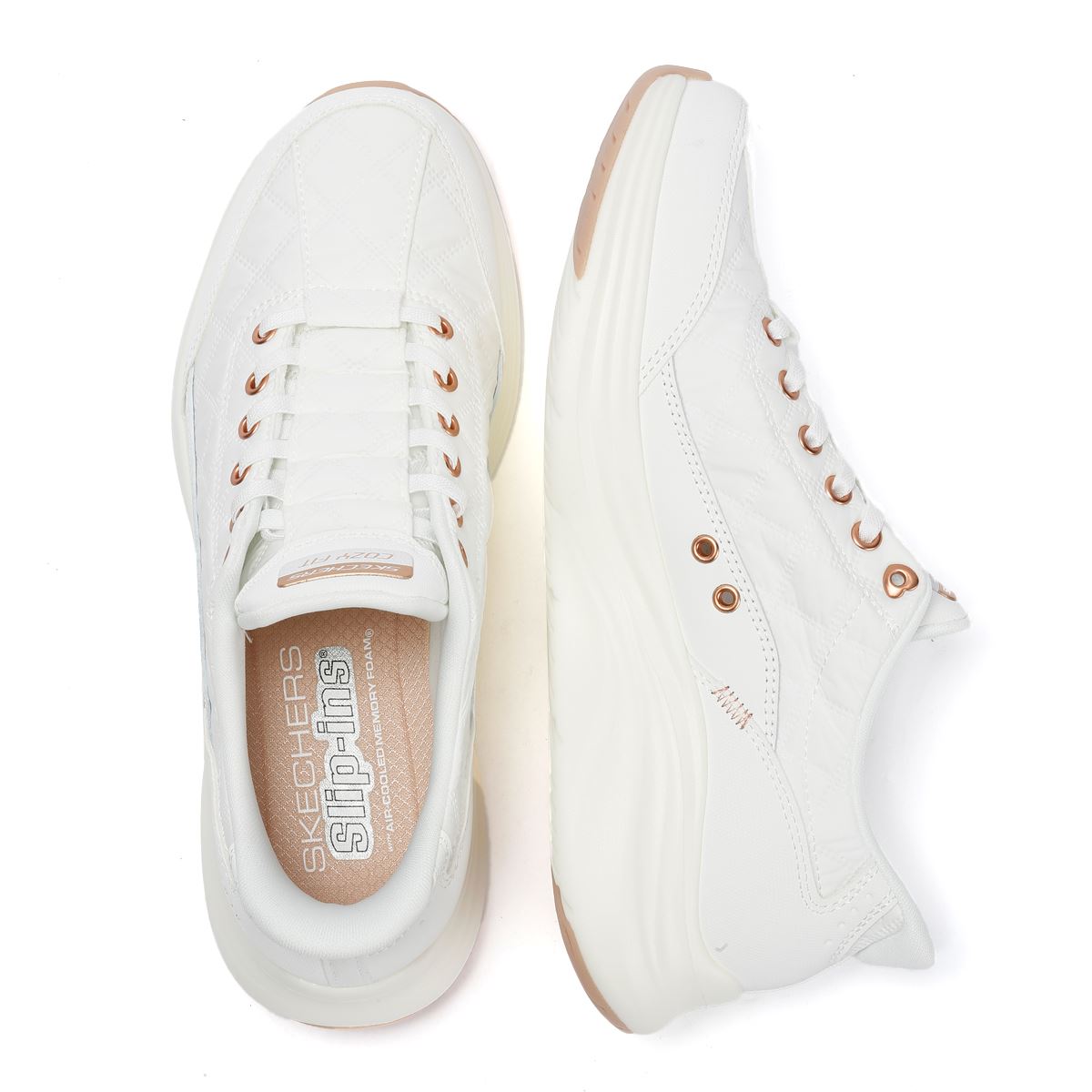 Skechers Slip-Ins Contour Foam Cozy Fit Baskets Blanches Pour Femmes