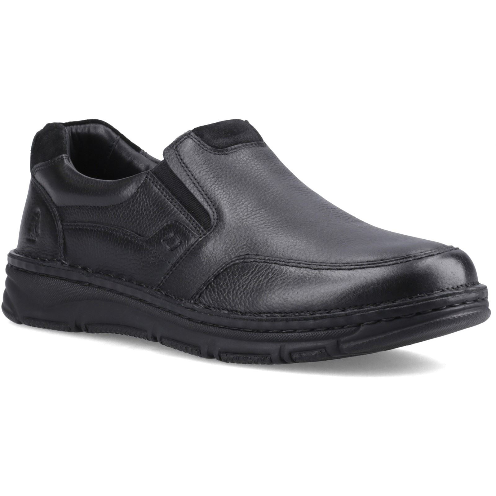 Hush Puppies Franco Slip on Mocassins Noirs En Cuir Pour Hommes