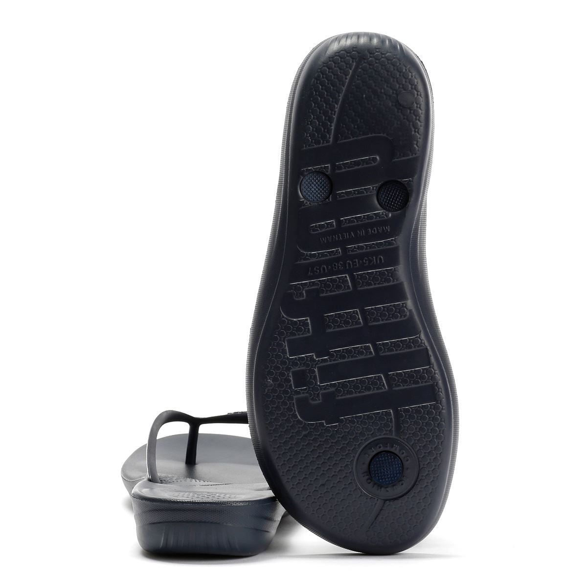 FitFlop Iqushion Ergonomic Tongs En Caoutchouc Bleues Pour Femmes