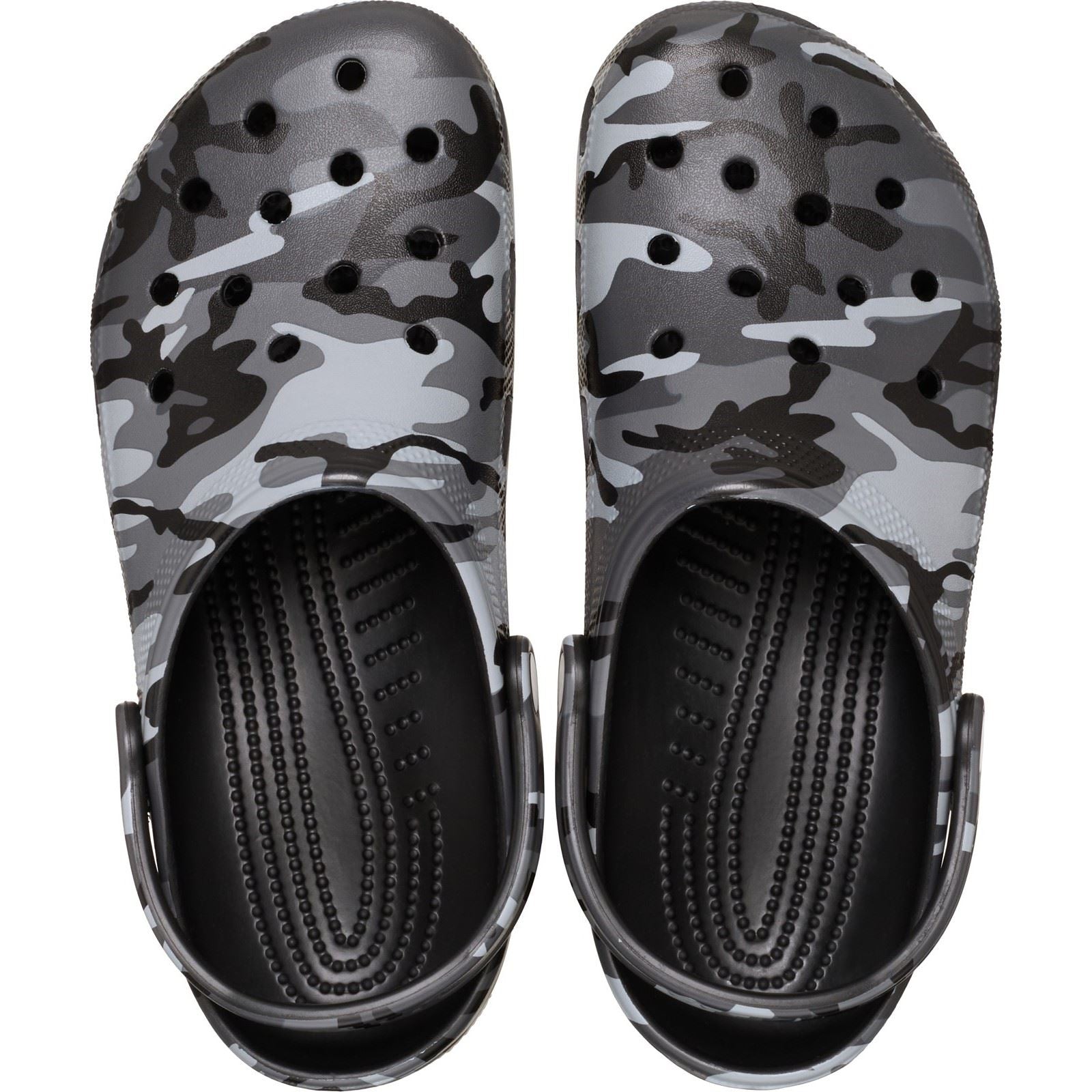Crocs Classic Camouflage Clog Sabots En Thermoplastique Pour Hommes Noirs/Gris Ardoise