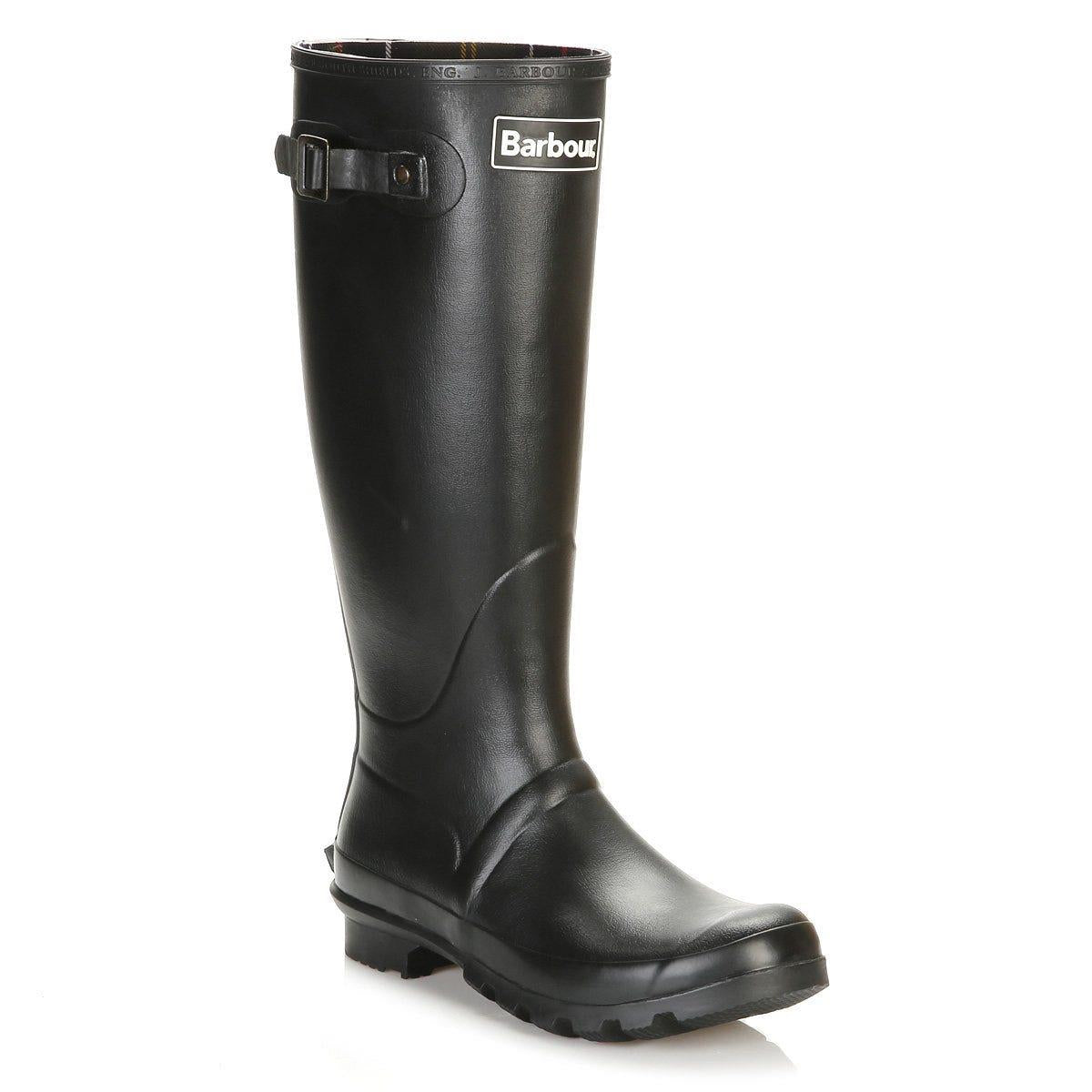Barbour Bede Bottes En Caoutchouc Noires Pour Femme