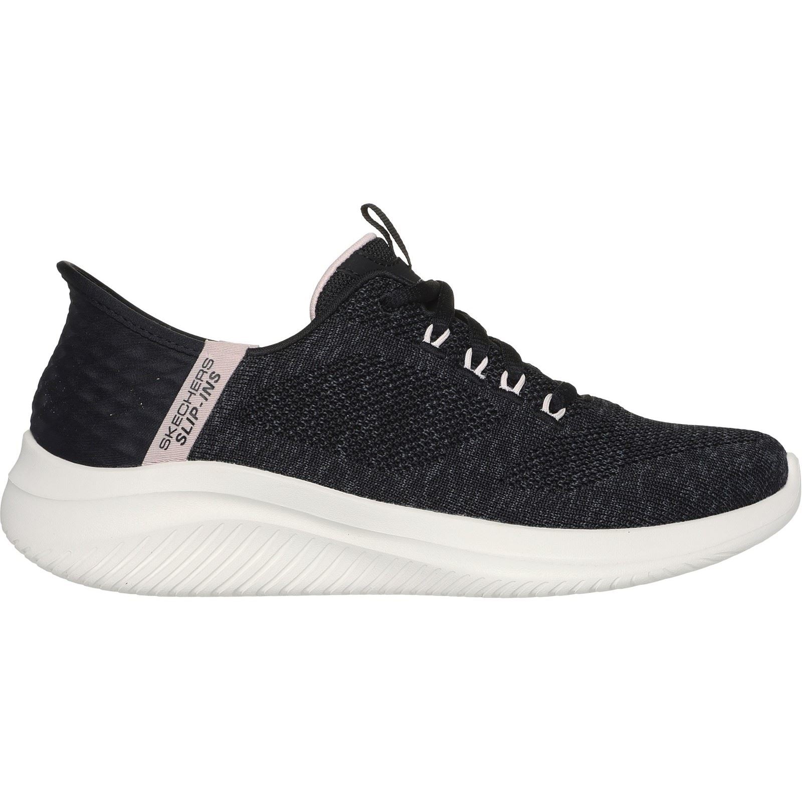 Skechers Ultra Flex 3.0 Easy Step Baskets En Textile Pour Femmes, Noir/Rose