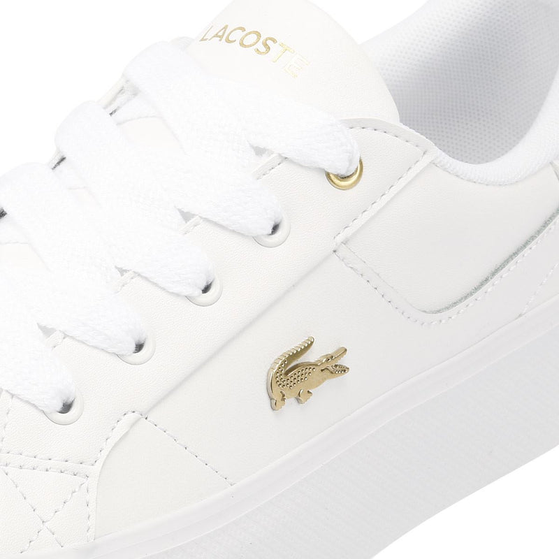 Lacoste Ziane Platform Baskets Blanches En Cuir Pour Femmes